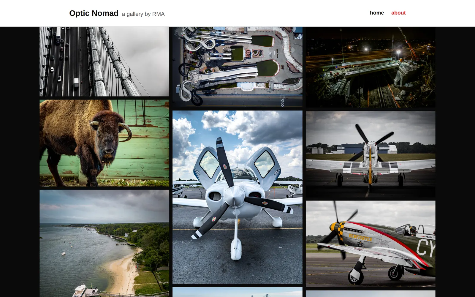Optic Nomad photography gallery screenshot